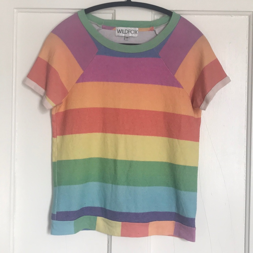 WILDFOX COUTURE 70’S RAINBOW CAMDEN TOP